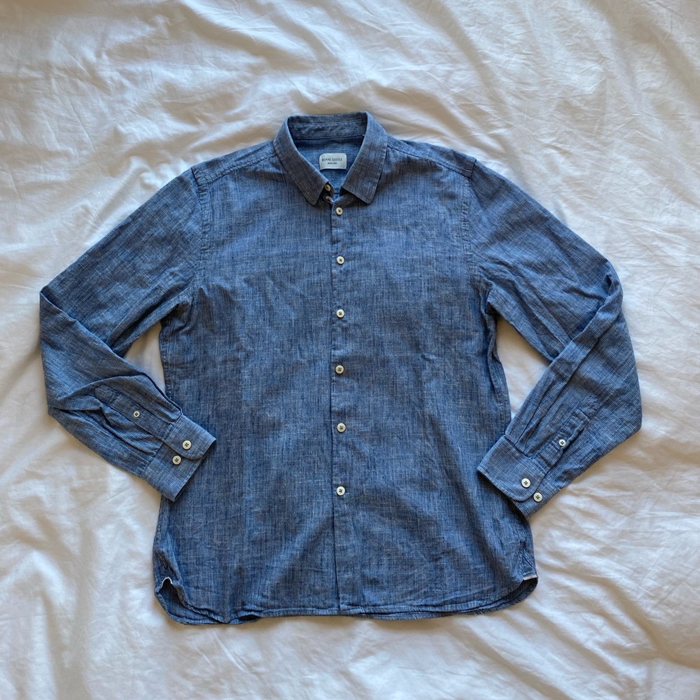 Bonne Gueule French label 100% cotton long sleeve button down size L